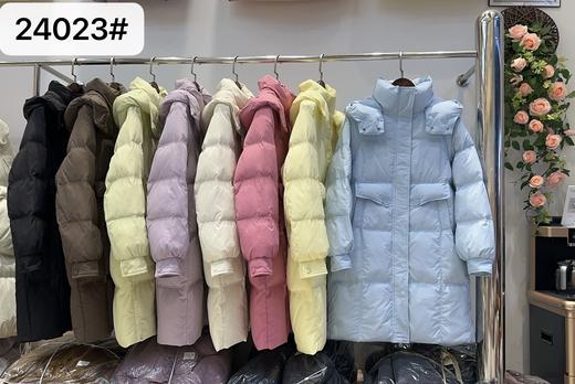 【YW】无忧购韩版宽松百搭连帽过膝长款大口袋羽绒服24023# 商品图2