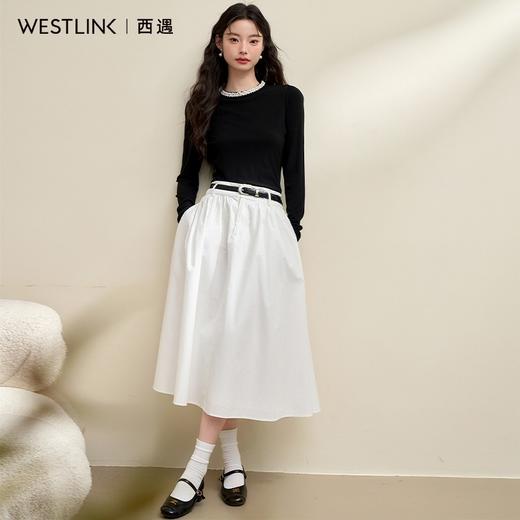 贵气优雅钉珠圆领高级感针织衫女气质宴会百搭打底衫V3842703 商品图5