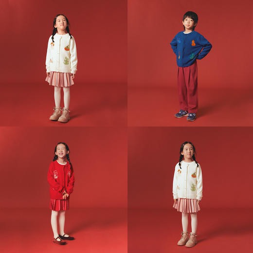 【冬Vol.5】allblu幼岚儿童毛衣新款男童女童开衫宽松羊毛保暖蓬松圆领羊毛衫ZY 商品图2