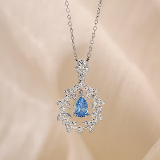 【麦穗】S925银灵动水滴微镶锆石项链【JHY-N001343B】 商品图1