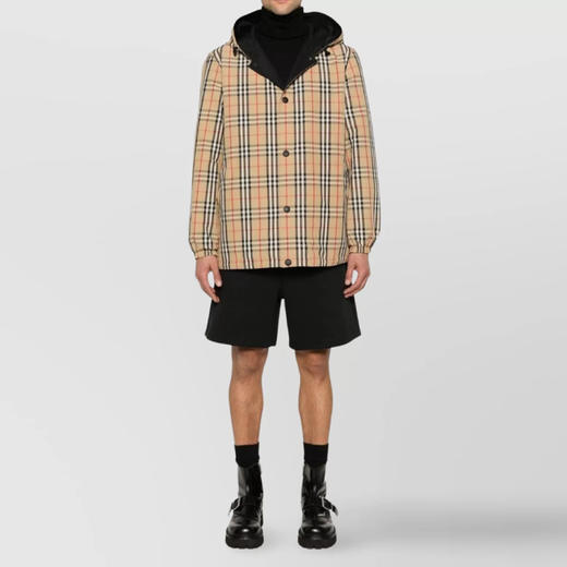 BURBERRY 巴宝莉 男士双面格纹尼龙连帽外套 格子色 8096448 A7028 商品图3
