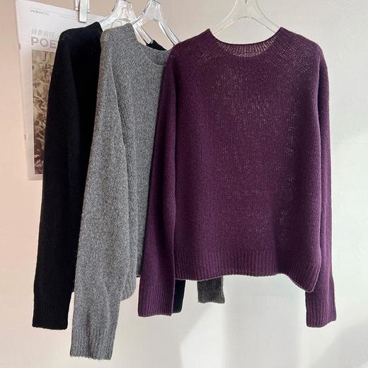 【顺丰包邮】45203 洛诗琳高支100羊毛无缝圆领插肩袖套头毛衣3393 商品图4