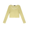 不规则领口黄色修身打底衫 商品缩略图0