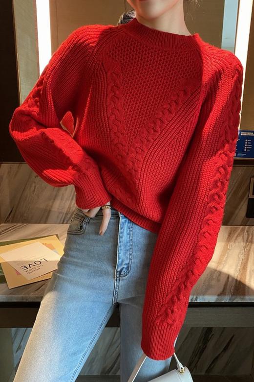 ANSUABEL 半高领长袖针织上衣 15218 商品图0