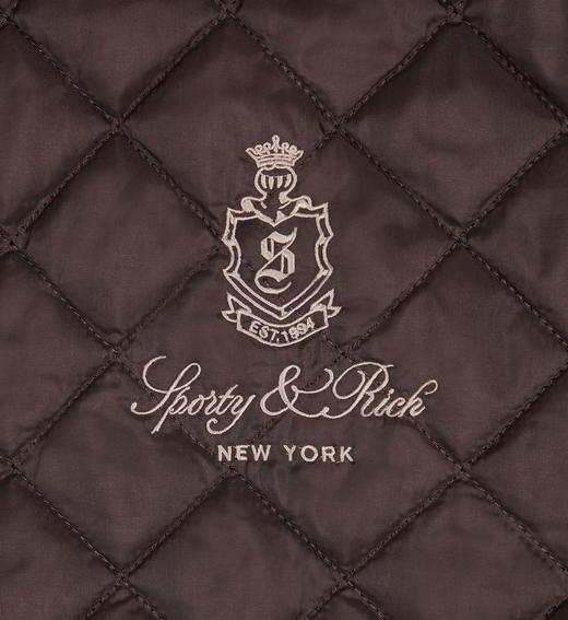 Sporty & Rich - Vendome Quilted Riding Vest - Chocolate/Tan - 女装 - 背心 - 巧克力色/棕褐色 商品图2