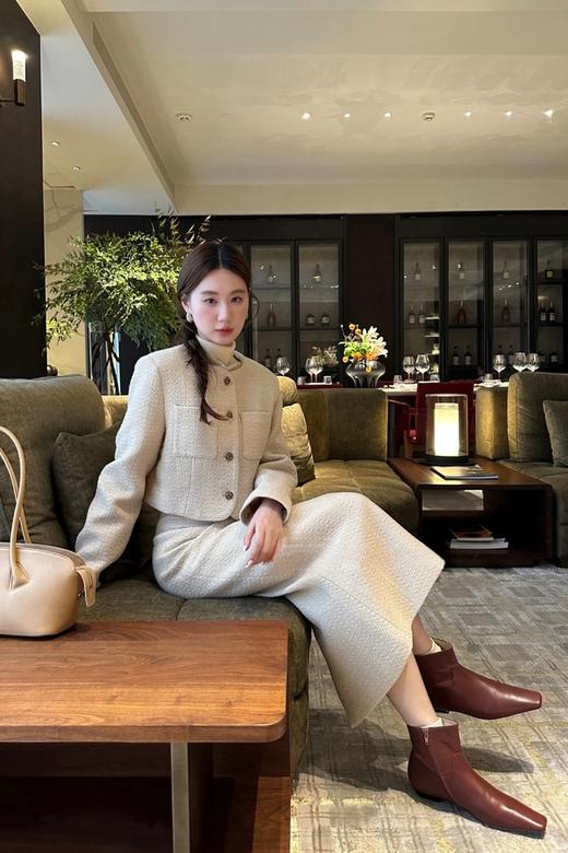 Le Malene 米白色知性优雅小香风外套半裙套装 19538 商品图1