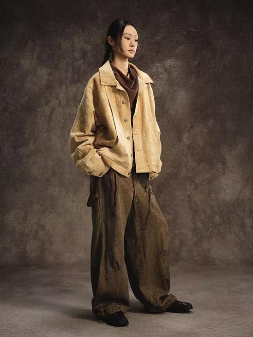 共和GongheRepub/GH24025/卷草纹亚麻束脚萝卜裤 商品图2