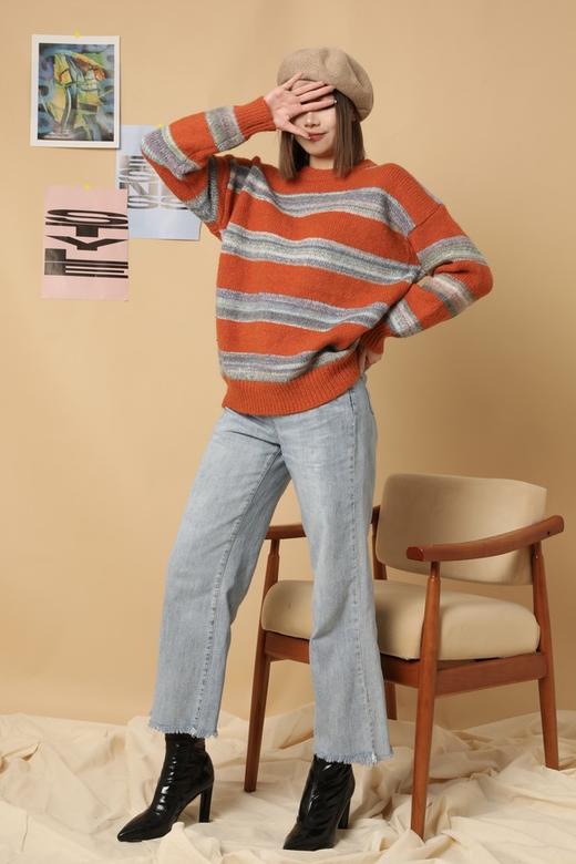 LNNNS 色织条纹宽松针织上衣 15228 商品图2