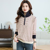 CC-17-6765小个子半拉链立领毛衣女士2024新款秋冬季洋气条纹显瘦厚款打底衫 商品缩略图1