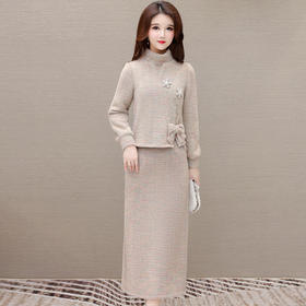 时尚气质，纯色套装两件套QYM-HL-24NF129-1-Y