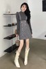 amadella 灰色假两件拼接格纹连衣裙 15259 商品缩略图1