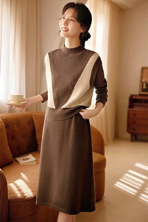 ELLA JADE 撞色针织背心连衣裙套装 19536 商品图0