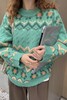 LNNNS 蓝绿几何套头毛衣 15234 商品缩略图1