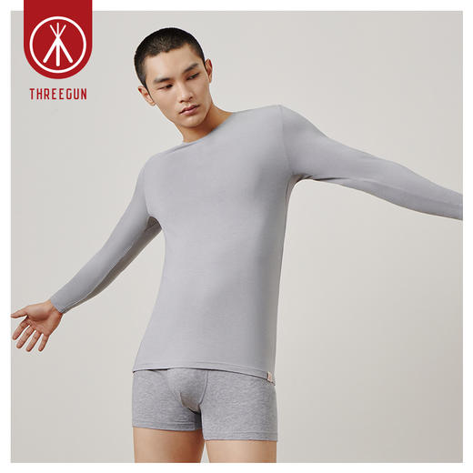 Threegun三枪 圆领男士长袖上衣打底衫-23627A911 商品图8