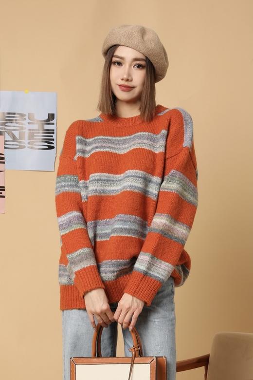 LNNNS 色织条纹宽松针织上衣 15228 商品图0