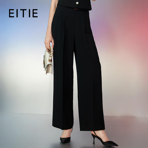 EITIE爱特爱春季新款利落通勤显瘦直筒高腰百搭西装裤7705411 商品图0