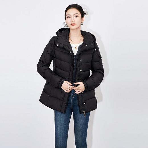 【高货wl】全新升级【铂金会员441/天猫589/差价148】(05557) 洛诗琳轻奢减龄90白鸭绒修身显瘦长袖连帽收腰短款羽绒服 商品图2