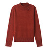 CC-89-28455半高领打底衫秋冬红色毛衣女款2024新款后款洋气内搭针织上衣 商品缩略图4