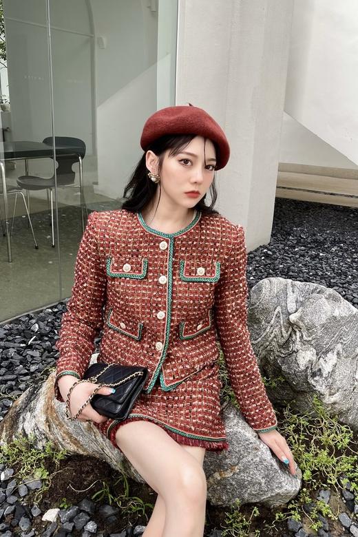 amadella 红色小香风格纹套装 15263 商品图2