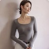 「免穿文胸」秋冬大U领磨毛加绒保暖衣打底衫 ，高级百搭修身显瘦保暖正肩内搭长袖上衣，「保暖+打底」一件搞定！舒适柔软带胸垫一体内搭可外穿保暖衣 商品缩略图3
