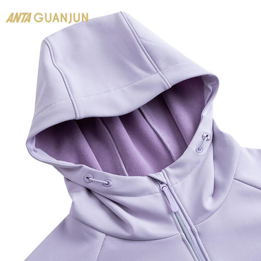 安踏冠军户外系列徒步女秋季摇粒绒外套保暖加厚防泼水茄克162440612 商品图2