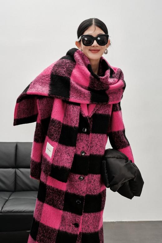 Kai & Kiera 率性时髦款格纹羊毛围巾 17591 商品图0