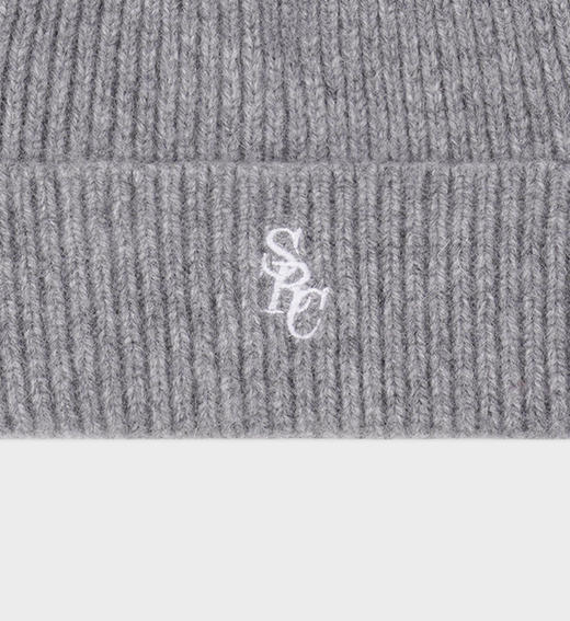 Sporty & Rich - Src Wool Beanie - Grey/White - 女装 - 毛线帽 - 灰色/白色 商品图1