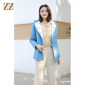 佐尔美冬季新款 通勤经典蜂窝格棉服女E34MM10