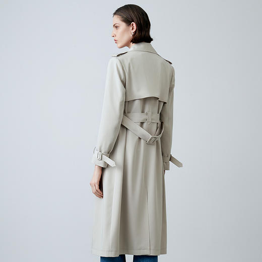 EITIE爱特爱春季新款修身气质风衣中长款纯色外套7704404 商品图4