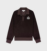 Sporty & Rich - NY Crest Longsleeve Velour Polo - Chocolate/Cream - 女装 - Polo衫 - 巧克力色/奶油色 商品缩略图0