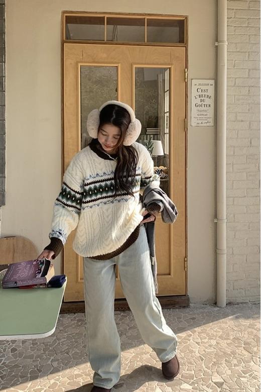 LNNNS 复古氛围感撞色针织上衣 19591 商品图1