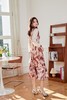 Le Malene 粉色丝绒印花拼接蕾丝连衣裙 19524 商品缩略图4
