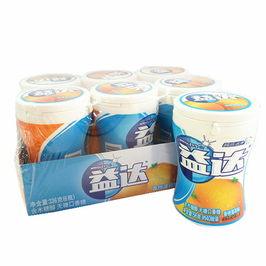 益达含木糖醇无糖口香糖香橙薄荷味约40粒装56g*6瓶 商品图0