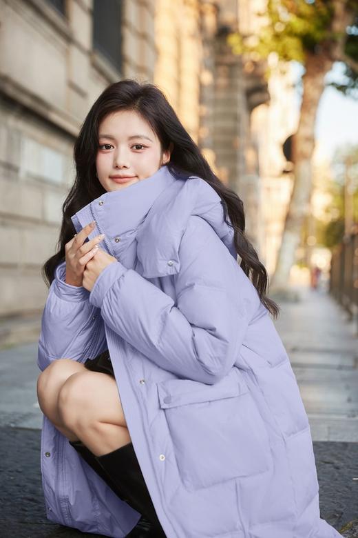 Le Malene 紫色长款白鸭绒外套 19488 商品图2