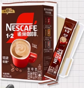 雀巢咖啡1+2特浓低糖条装13g*7条