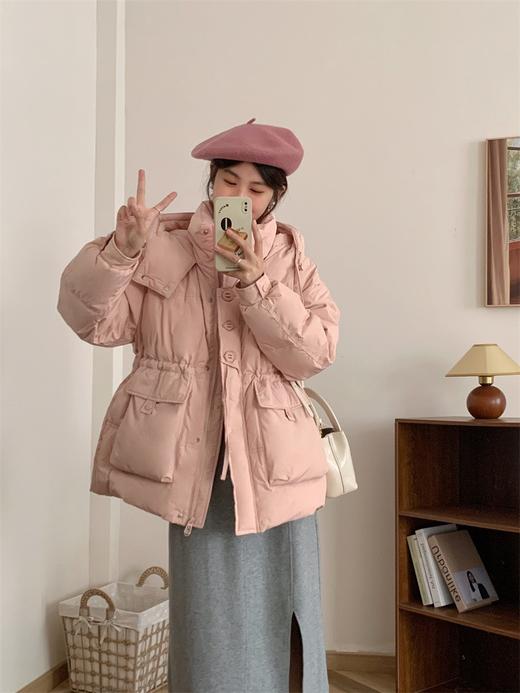 【YW】无忧购韩系ins百搭连帽休闲小个子收腰显瘦中长款羽绒服24031# 商品图7