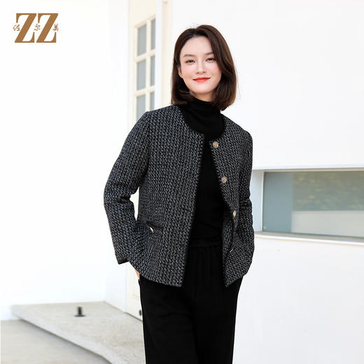 佐尔美冬季新款 气质小香风减龄保暖短款羽绒服女E34YY19 商品图0