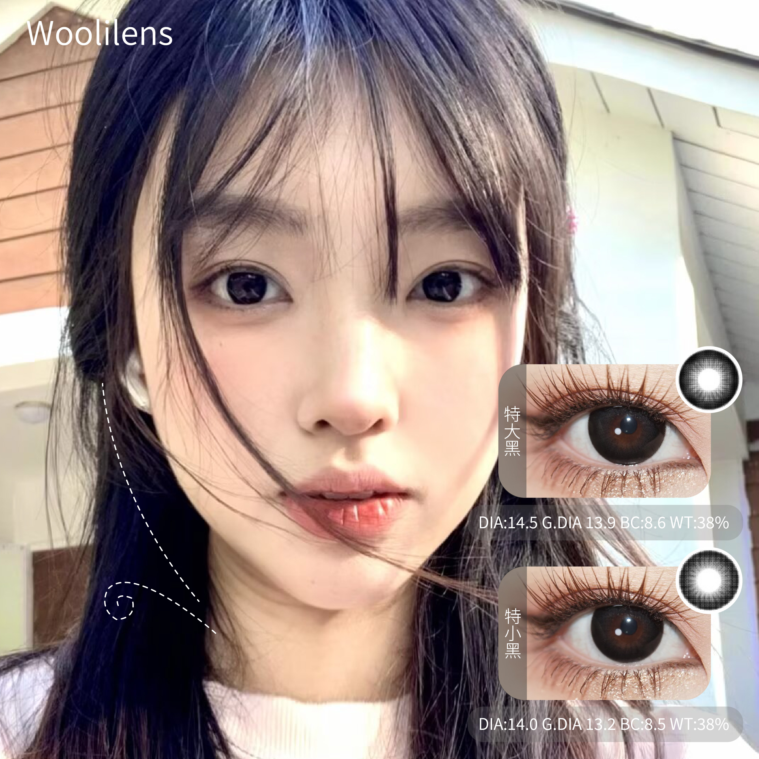 woolilens 特大黑/特小黑  半年抛