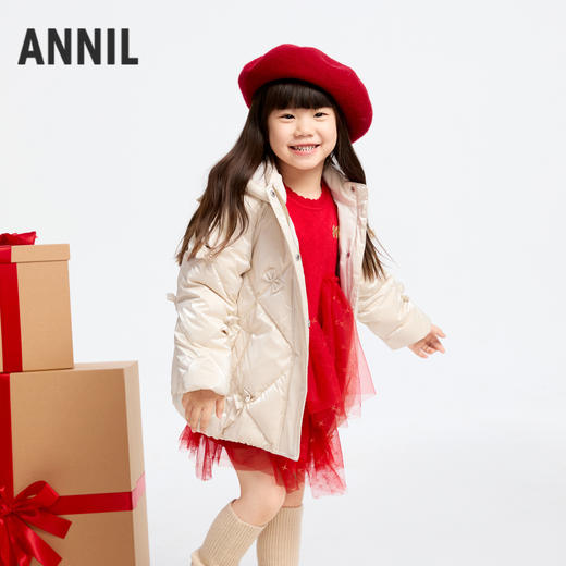 【御寒-5~5℃】女童萌趣羽绒外套中长款外套冬季新款安奈儿童装实体店同款XG445760 商品图1