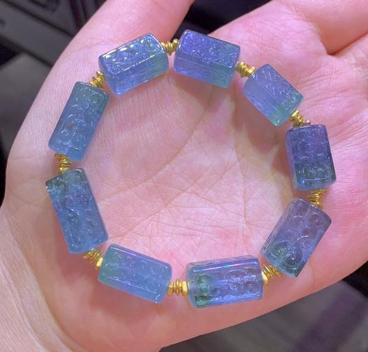 8mm-9mm单圈蓝紫回纹西瓜碧玺手链 商品图4