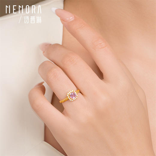多彩方糖 高颜值 黄金小方糖活口戒指足金戒指礼物MEMORA诗普琳LRE015 商品图8