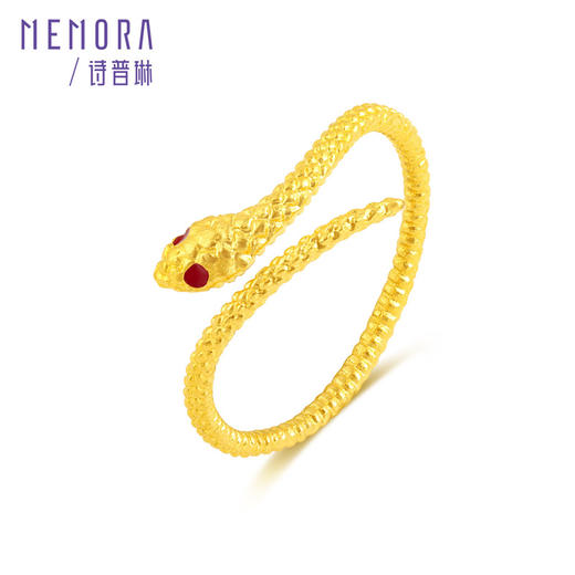足金灵蛇戒指 灵蛇献瑞系列黄金生肖蛇活口戒指女士礼物【按克计价黄金2】MEMORA诗普琳GRE05701 商品图9