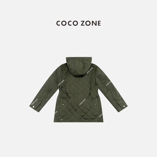 COCO ZONE 高级感单排扣菱格长袖保暖气质棉服CC2C2230 商品图1