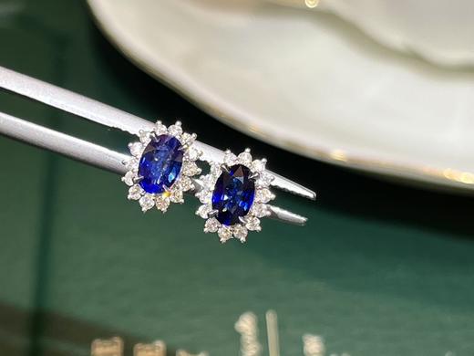 0.93ct蓝宝石耳钉 商品图1