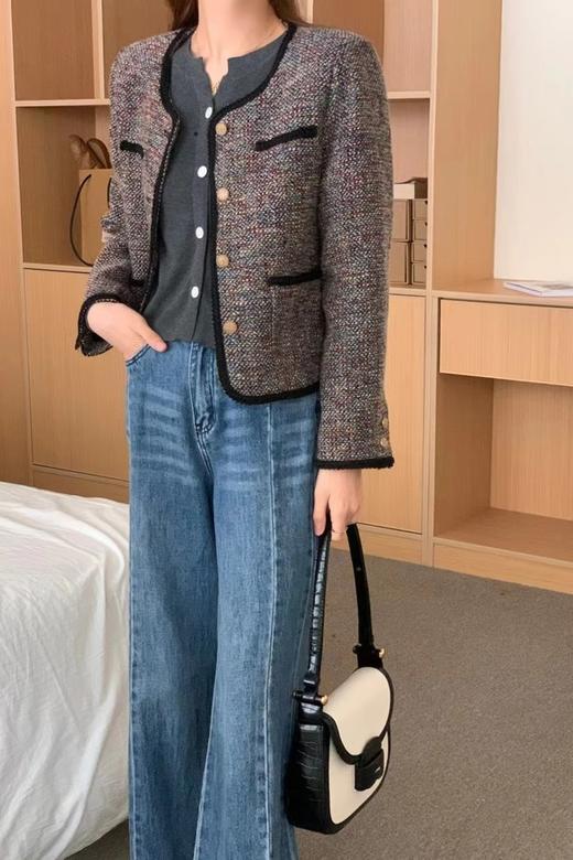 Le Malene 圆领粗花呢编织肌理感短款外套 19498 商品图4