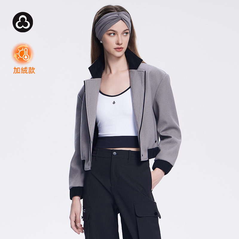 TITIKA 复古重磅毛呢运动夹克 秋冬休闲短款灯芯绒翻领外套上衣31185