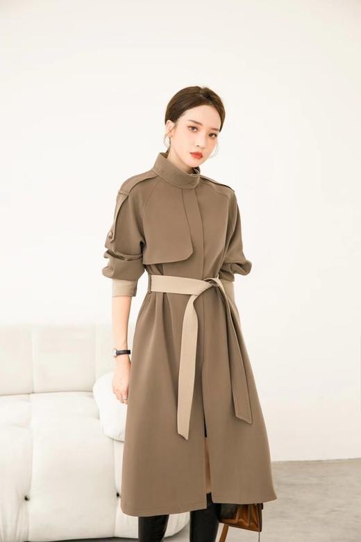 Le Malene 立领廓形收腰风衣 15253 商品图0