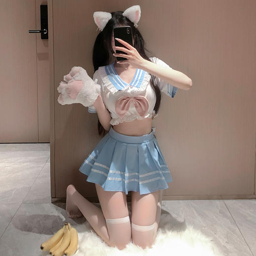 纯爱校花甜美露腰分体装6908 商品图2