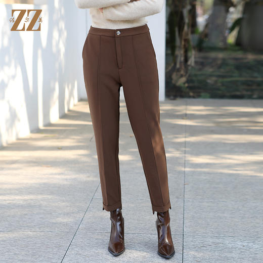 佐尔美冬季新款 气质百搭简约纯色长裤女E34KC40 商品图3