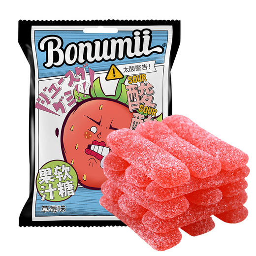 宝奴咪酸酸秀果汁软糖草莓味80g 商品图2